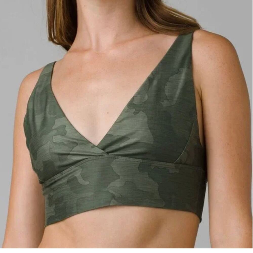 PrAna NWT Layna Brami Sports Bra in Sage Camo Size X-Small